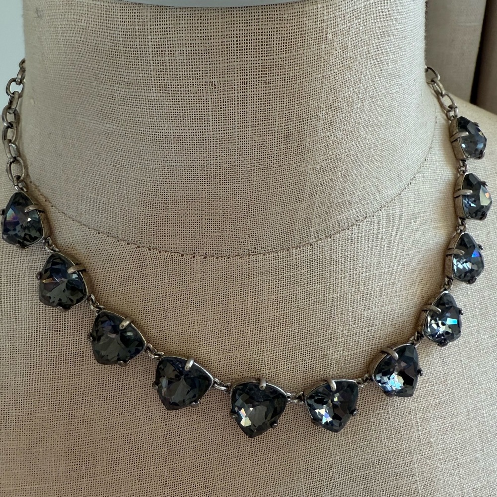 Stella & Dot Somervell Silver/Black Necklace